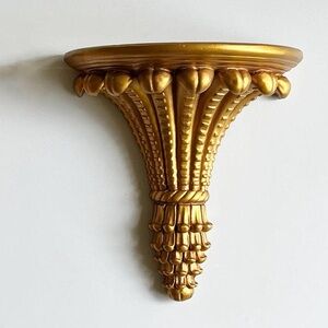 Vintage Bombay Company Louis Wall Console – Gilded Gold Decorative Shelf